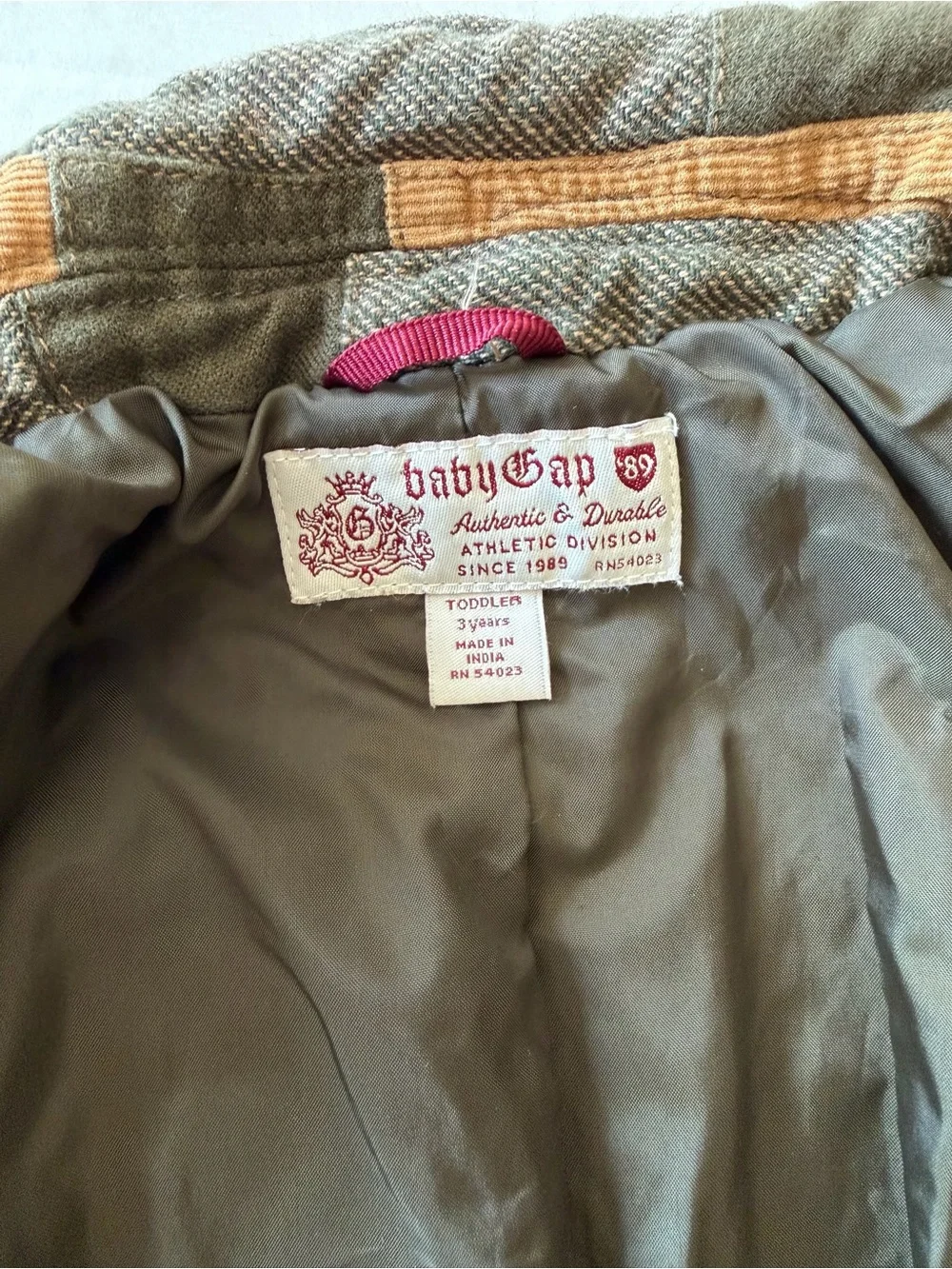 Baby Gap 2007 3T Patchwork Blazer Jacket Corduroy Herringbone Y2K